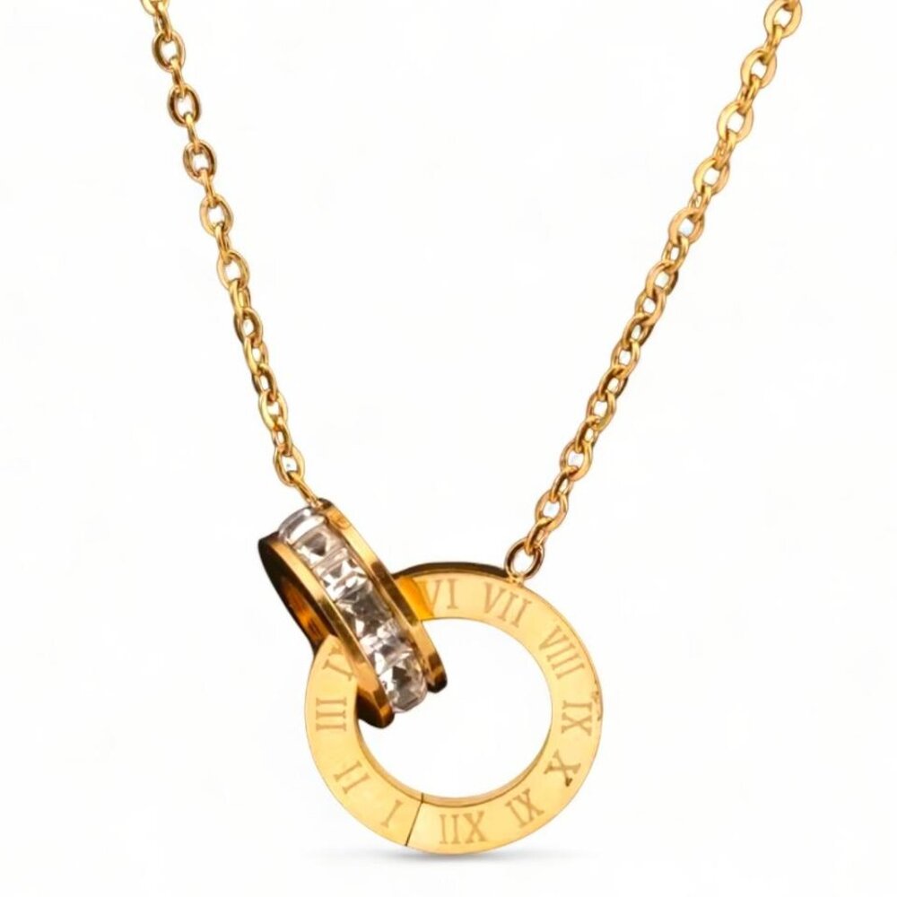 NEW - 18K GOLD PLATED STAINLESS STEEL NECKLACE 16 INCH - GOLD